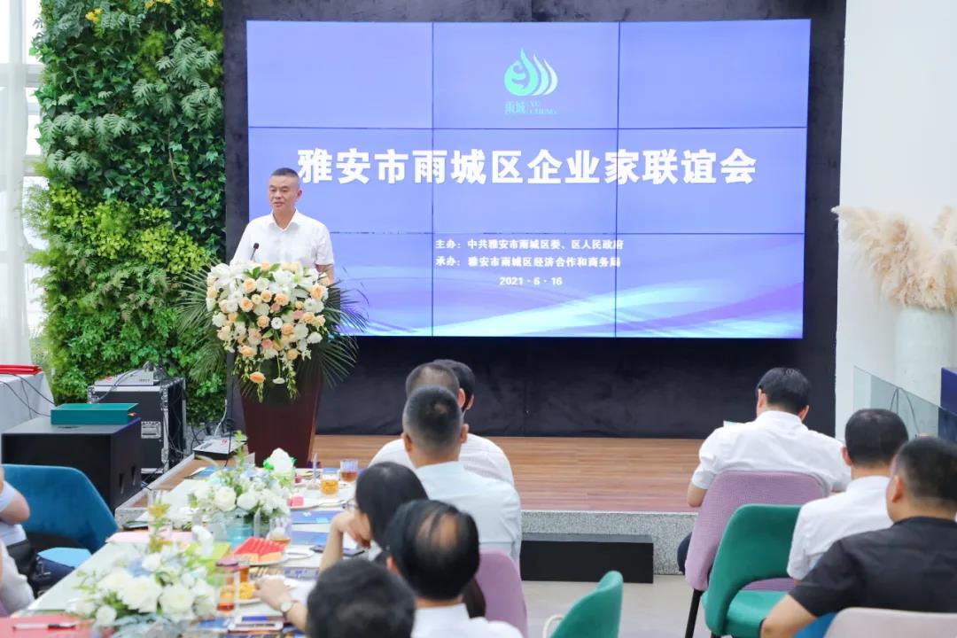6月16日，雨城區召開企業家聯誼會。區委書記高福強同企業家一起聊心聲、謀對策、話發展。.jpg
